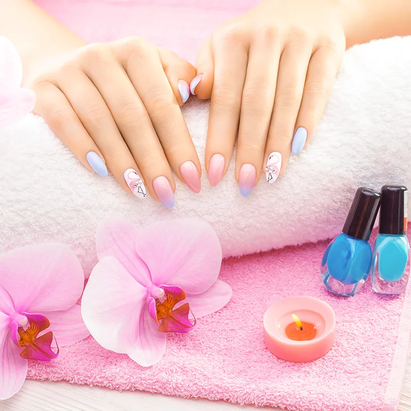 pink nail polish towel background